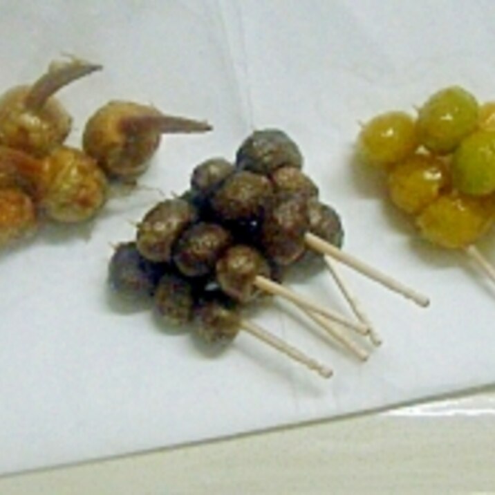 晩秋の素揚げ3種盛り☆~小くわい・むかご・ぎんなん